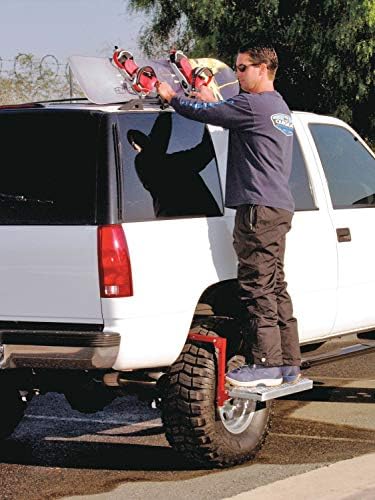 Powerbuilt Tire Step for Truck, SUV, Semi, Heavy Duty 300 lb. Capacity, Non-Slip ‘Cheese Grater’ Steel Surface, Adjusts to Fit Any Diameter Tire Up to 13 in. Wide, Folds Flat for Storage – 647596EC - Image 6