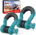 Nilight 2 PCS 3/4" D-Ring Shackle with 7/8" Screw Pin | 41,887lbs Break Strength Heavy Duty Off Road Recovery Shackle with Isolators Washers for Tow Strap,Winch,Off-Road Truck