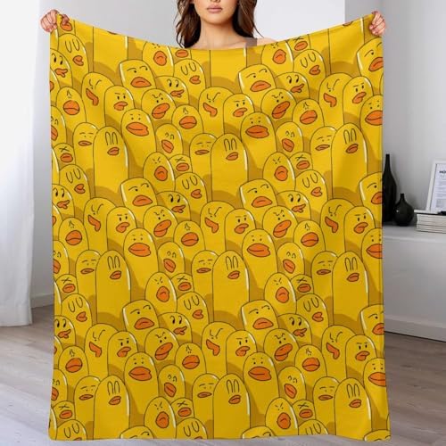 Socira Yellow Funny Duck Blanket Throw Blanket Yellow Funny Duck Gifts for Women Men Soft Sofa Throws for Travel Camping Bed Home Decor Car Birthday Gift 50"*60"（130 * 150cm） - Image 2
