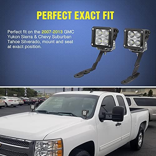 Nilight 2PCS Ditch Light Mount Brackets for GMC Chevy 2007-2013