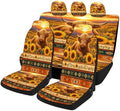 Highland Cow Car Seat Cover Trendy Universal Car Seat Protector Full Set, Automotive Seat Covers for Front Seats Rear Seat Back Seat Gift (Western Aztec Highland Cow Sunflower, Full Set)