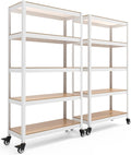 HOMEDANT House White 5-Tier Metal Rolling Cart Shelf Rack Casters Heavy Duty by TheBestOrganizingSolution