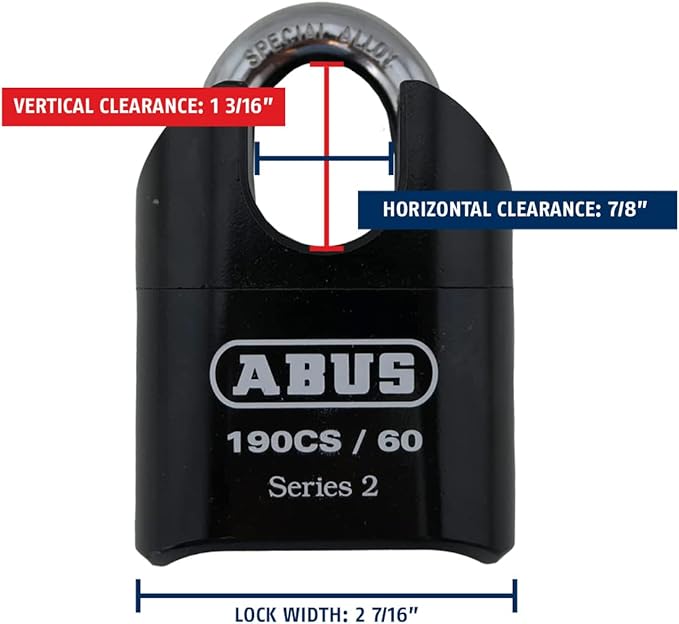 ABUS 190CS/60 High Security Solid Steel Combination Padlock, Closed Shackle - Image 5