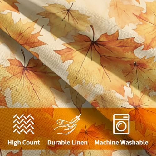 Fall Maple Leaves Throw Pillow Covers 18x18 Set of 2 Autumn Yellow Leaf Thanksgiving Pillow Covers Foliage Farmhouse Pillowcase for Kitchen Sofa Cushion Outdoor Couch Bedroom Living Room Decoration - Image 7