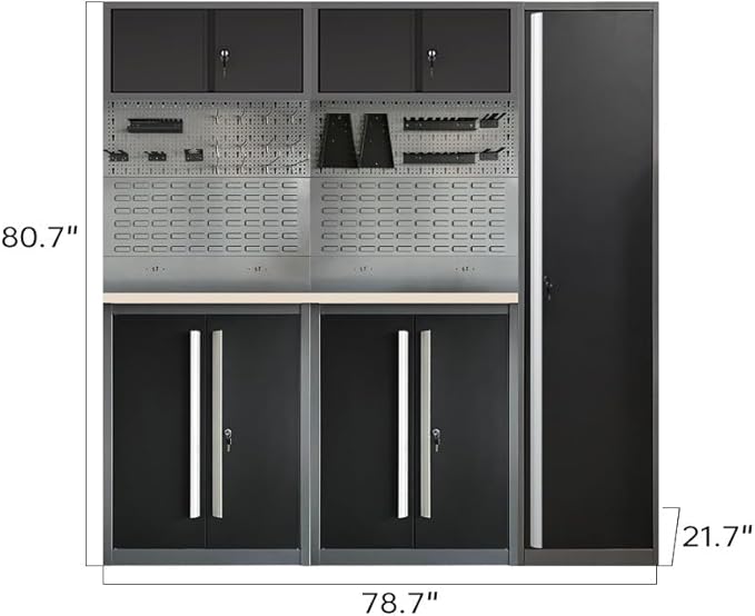 Metal Workbench Cabinet Set, Tool Cabinets - Image 2