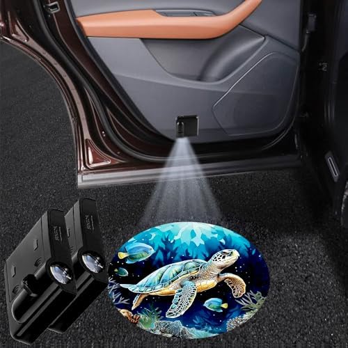 2PCS Turtle Cars Door Logo Projector LED Shadow Light Welcome Lamp