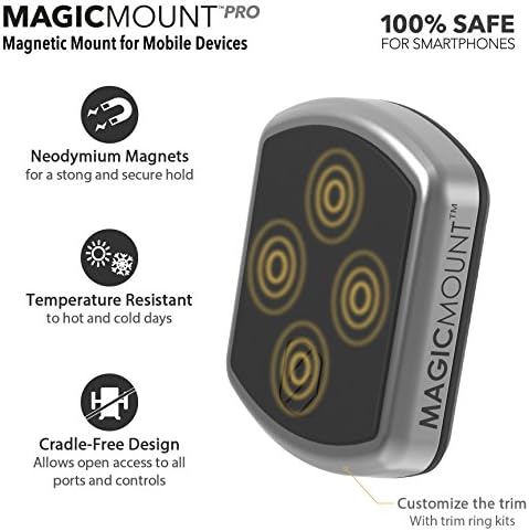 Scosche MPVB MagicMount Pro Magnetic Car Phone Holder - Strong Magnet Mount for iPhone and Android - Secure Magnetic Mount for Car Air Vent - Universal 360° Adjustable Mobile Cell Holder