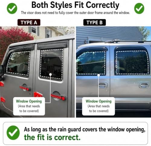 Nilight Tape-On Rain Guards for GMC Acadia 2007-2016, 4PCS