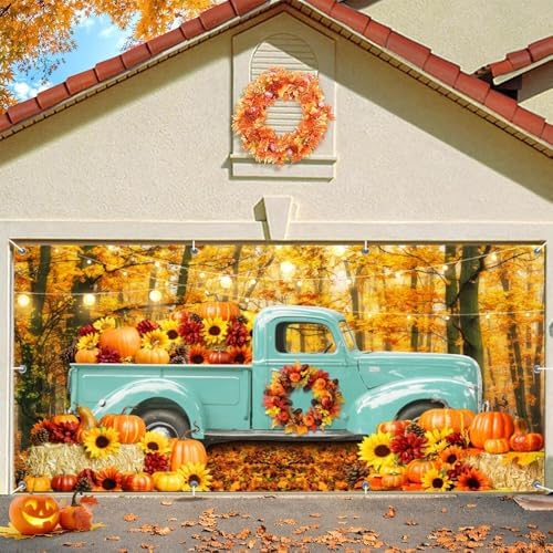 Fall Thanksgiving Garage Door Cover Decorations Banner Backdrop 7x16ft - Image 4