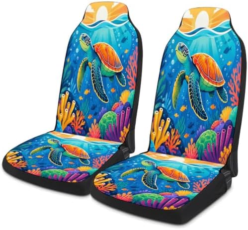 Sea Turtle Car Seat Covers Full Set, Universal Auto Seat Protector