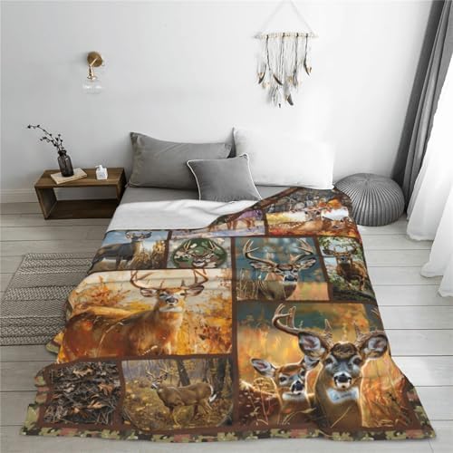 Deer Blanket Deer Throw Blanket Elk Lover Gifts for Men Boys Hunting Decor Warm Soft Plush Fleece Flannel Camo Fawn Blanket for Adults Women Gift for Hunting Lover 50"X60" - Image 5