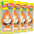 LITTLE TREES Car Air Freshener, 4 Count (Pack of 6), Coconut