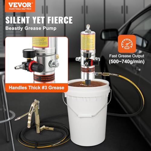 VEVOR Grease Pump, Air Grease Pump with 13 ft High Pressure Hose and Grease Gun, Pneumatic Grease Pump, Portable Lubrication Grease Pump with 360° Swivel Grease Gun Head - Image 2