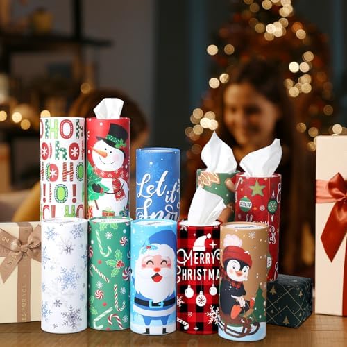 Hushee 10 Pcs Christmas Car Tissue Cylinders with 500 Tissues (Snowman) - Image 5