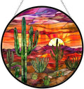 Cactus Stained Glass Suncatcher Window Hangings, Suncatchers Glass Panel Sun Catchers Gifts Home Decor Garden Christmas Halloween Wedding by HYPESTYLE