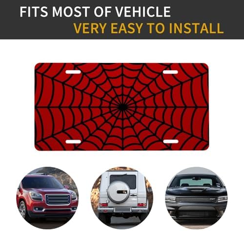 Red Spider Web Front License Plate 6" * 12" for Women
