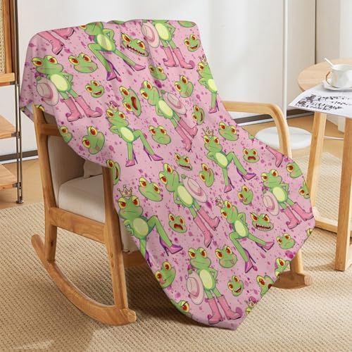 Socira Funny Frog Blanket Throw Blanket Funny Frog Gifts for Women Men Soft Sofa Throws for Travel Camping Bed Home Decor Car Birthday Gift 40"*50" （100 * 130cm） - Image 4