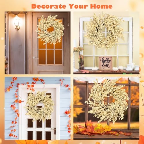 Fall Wreath Artificial 24 inch White Berry Wreaths - Image 5