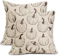 Fall Pillow Covers 16x16 Set of 2 Dark Brown Pumpkin Autumn Thanksgiving Harvest Decorative Throw Pillows Seasonal Themed Outdoor Farmhouse Cushion Case Decor for Couch Sofa Bed by Aytipun