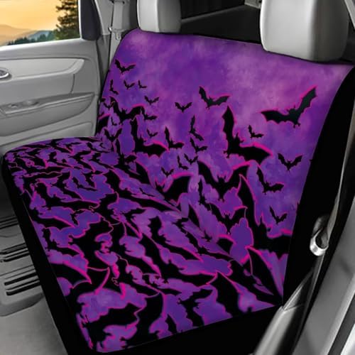 Car Back Seat Covers,Non-Slip Interior Protective Covers Rear Facing Cars Seat Cushion Seat Cover Black Bat Print