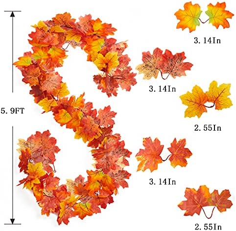 Joyhalo 5 Pack 5.9FT Fall Garland - Image 2