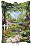 Memory Blanket Memorial Gifts Sympathy Bereavement Throw Garden Flowers Trees Floral Gifts for Women Men Wife Dad Mom Christmas Sisters Female Friends Streams Lakes Paths Blanket 50"x60" by Hohoto
