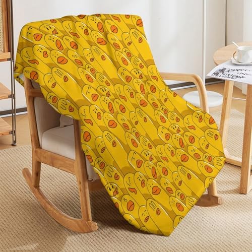 Socira Yellow Funny Duck Blanket Throw Blanket Yellow Funny Duck Gifts for Women Men Soft Sofa Throws for Travel Camping Bed Home Decor Car Birthday Gift 50"*60"（130 * 150cm） - Image 4