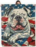 Bulldog Patriotic American Flag Throw Blanket Gifts for Women Kids, 40x50in by Buttigiy
