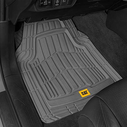 Cat® ToughRide™ Heavy-Duty 4 Piece Rubber All Season Floor Mats for Car Truck Van SUV, Black - Premium Trim to Fit Cars Floor Mat, All Weather Deep Dish Automotive Floor Mats, Total Dirt Protection