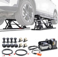 VEVOR Portable Car Lift, 9000 lbs Capacity, Heavy Duty Steel Truck Lift with 28" Max Height, 120V Power Unit, Wheels, 4 Rubber Pads & 4 Lifting Columns for Cars, SUVs, Trucks, Home Garage or Shop Use by VEVOR