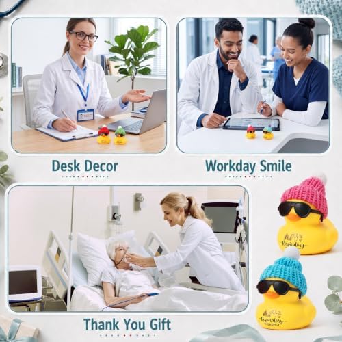 Liliful 10 Sets Respiratory Therapist Gifts Rt Care Week Mini Rubber Ducks - Image 6
