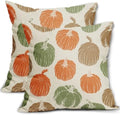 Brown Orange Green Pumpkin Fall Pillow Covers 20x20 Set of 2 Autumn Harvest Print Thanksgiving Decorative Throw Pillows Outdoor Farmhouse Cushion Case Seasonal Decor for Couch Sofa Bed by Aytipun