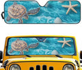 Renewold Automotive Windshield Sunshade UV Heat Sunlight Reflecting Foldable Front Window Sun Visor Car Shade for Windshield Hawaii Sea Turtle Easy Install Sun Shield for Jeep Wrangler Gladiator JT