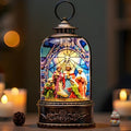 Christmas Snow Globe Swirling Glittering Nativity Scene with Music, USB Lined/Battery Operated Lighted Water Lantern for Christmas Festival Decoration Gifts by Qualdout