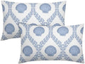 Light Blue Coastal Lumbar Pillow Covers 12x20 Set of 2 Ocean Coral Shell Outdoor Decorative Linen Summer Throw Pillows Cases with Zipper Cushion Cover Rustic Decoration Farmhouse Sofa Couch Bed Decor by Trongr