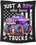 Boys Blanket for Kids Truck Lovers - 30x40 Inches Cute Truck Throw Blanket Gifts - Black Soft Fuzzy Car Blankets for Lap Couch Bed Travel by SHARECOLOR