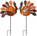 Lulu Home Thanksgiving Turkey Decors, Set of 2 Metal Turkey Stakes Fall Decor, Happy Thanksgiving Autumn Fall Outdoor Decorations by LULUHOME%7CEnjoyyourlife
