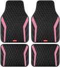 Rubbermaid Car Floor Mats, 4-Piece All Weather Floor Mats Set for Cars, SUVs & Trucks, Waterproof Heavy Duty PVC Automotive Floor Liners, Anti-Slip Front & Rear Mats, Pink