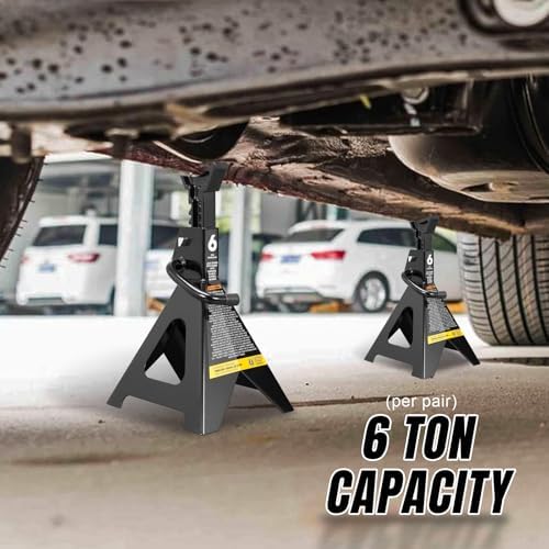 Big RED AT46002ABR-3 Torin Steel Jack Stands, Double Locking Pins, 6 Ton (12,000 lb.) Capacity, Black, 1 Pair - Image 5