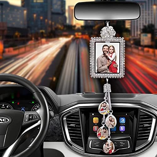 Bling car Hanging Ornament Custom Photo Gift Decorations for Women for Car Car Mirror Decor - Image 3