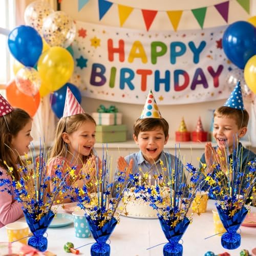 Blue and Gold Party Decorations Birthday Table Centerpieces Burst - Image 3