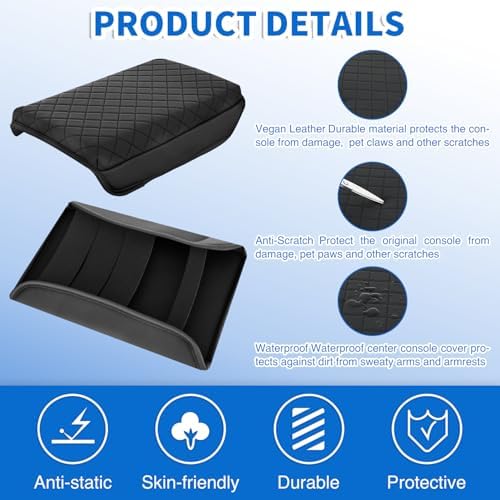 Nilight Center Console Cover for Tesla Model 3 Model Y Armrest Covers Pads