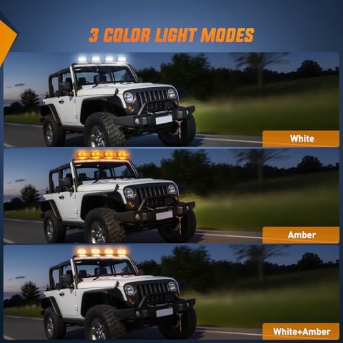 Nilight 6.5Inch Off-Road LED Light Bar White Amber 3 Lighting Modes