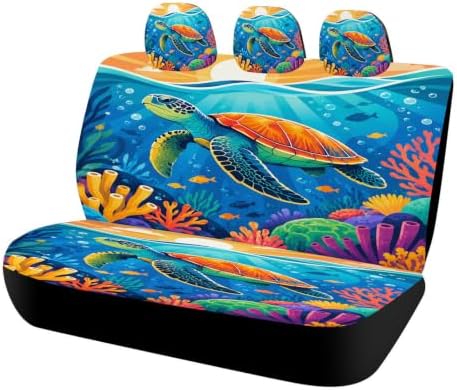 Sea Turtle Car Seat Covers Full Set, Universal Auto Seat Protector