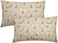 Fall Lumbar Pillow Covers 12x20 Set of 2 Burnt Orange Pumpkin Harvest by Aytipun