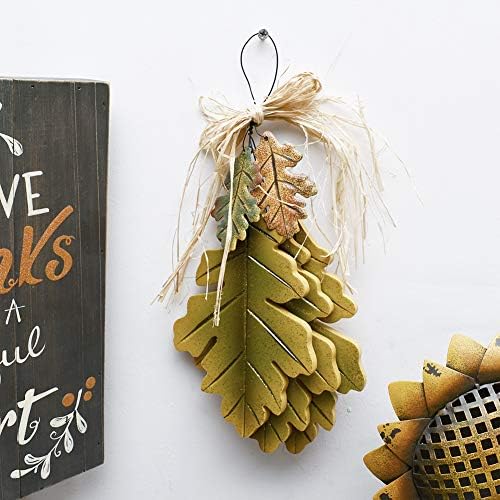 Wooden Hanging Fall Leaves Decor Maple Oak Leaves Rustic Autumn Decor Wall - Image 5