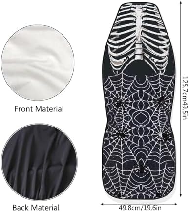 Halloween Skull Car Seat Cover for Women Spider Web Auto Front Seat Decorative Car Seat Protector Blanket Front Car Seat Covers Universal Fits for Car Truck Van