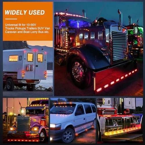 Nilight 2.5" Oval Side Marker Light 20PCS 2 Diode LED Indicator Lights