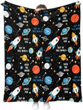 Space Spaceship Blanket Planet Starry Sky Gifts for Kids Boys Adults Men Women Girls Birthday Christmas Halloween Easter Father's Day Dad Husband Boyfriend Son Teens Throw Blanket 50"x60" by Hohoto