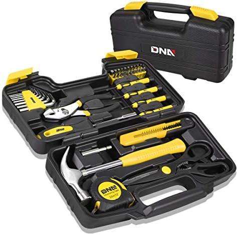 DNA MOTORING 39-Piece Portable Car Emergency Tool Kit, Home Repair Tool Kit, With Storage Box, Suitable For Home Diy, Car Repair, and Roadside Emergencies, Yellow,TOOLS-00007 by DNAMOTORING-Tools